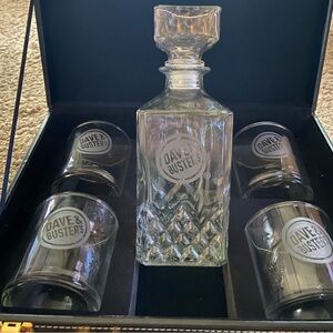 Vintage Dave & Busters 5 piece decanter set